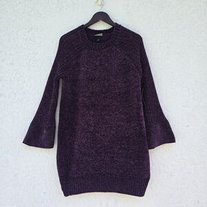 Allison Brittney Plum Chenille Knit Sweater Tunic Size